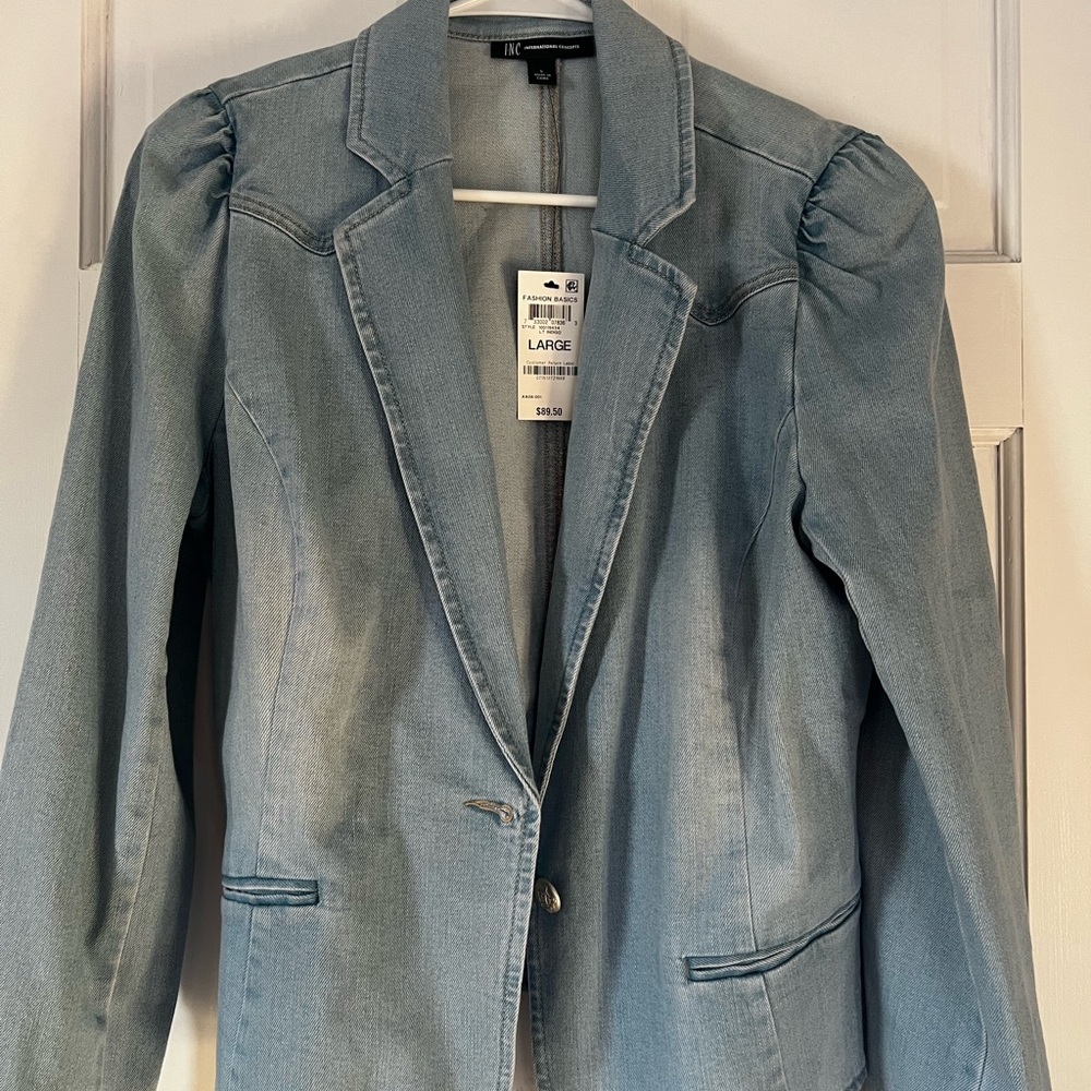INC International Concepts Women's Light Blue Blazer